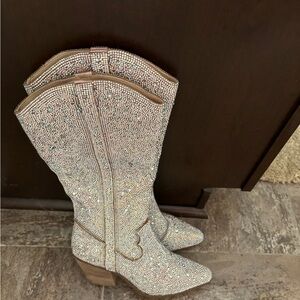 White Lilly boutique Nashville rhinestone boots